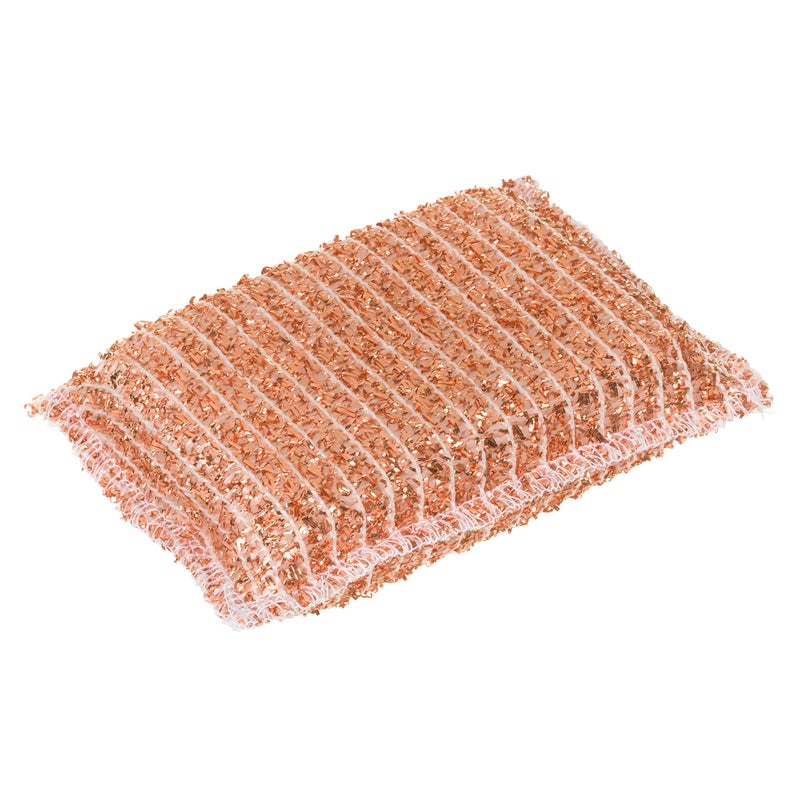 REDECKER Kitchen Woven Copper Sponge, 2-Piece - Abrasive Scrubber, Cleans Stainless Steel Appliances, Pots and Pans, Auto Parts and More, Machine Washable - Copper Cleaning Sponge - Image 4